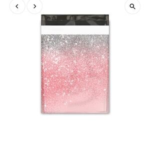 (15) 10x13 Pink Glitter Designer Poly Mailers